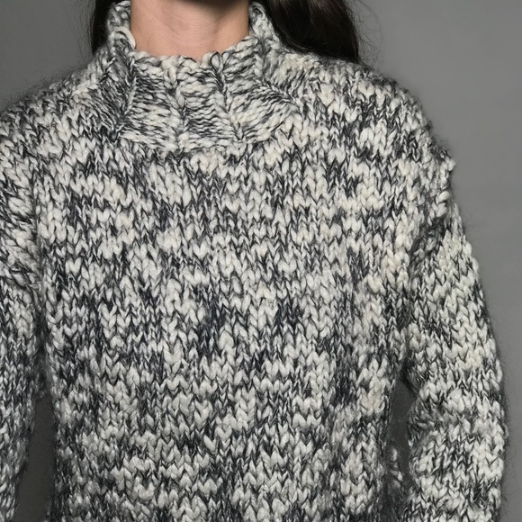 Vintage Chunky Hand Knit Mock Neck Sweater - Picture 8 of 16